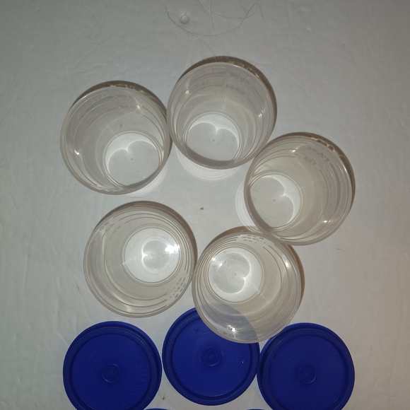 Tupperware Midgets (5), Clear, Dark Blue Lids - NWOT - Picture 4 of 8